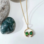 Silver Circle Necklace, 18k Gold Plated
